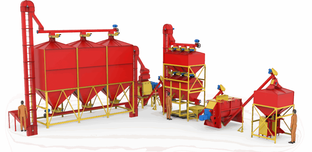 Industria Pelet: fábrica de ração farelada compacta e robusta. Produção até 8t/h, alta eficiência e garantia de qualidade